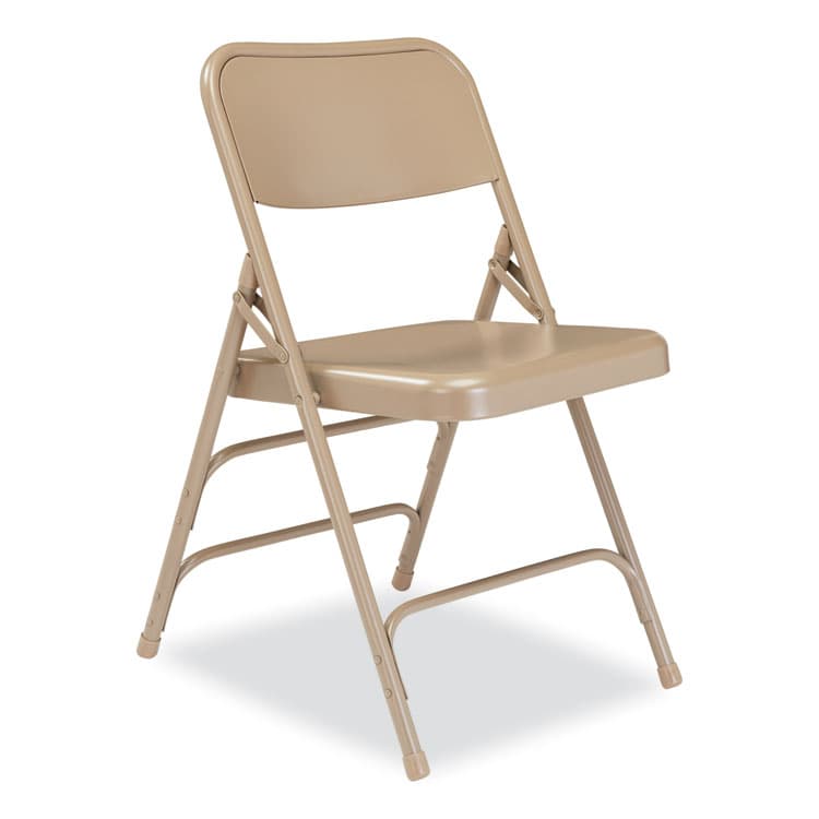 NATIONAL PUBLIC SEATING 300 Series Deluxe All-Steel Triple Brace Folding Chair, Supports Up to 480 lb, 17.25" Seat Height, Beige, 4/Carton (NPS301) thumbnail 2
