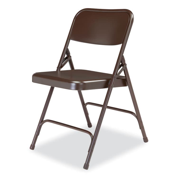 NATIONAL PUBLIC SEATING 200 Series Premium All-Steel Double Hinge Folding Chair, Supports Up to 500 lb, 17.25" Seat Height, Brown, 4/Carton (NPS203) thumbnail 3