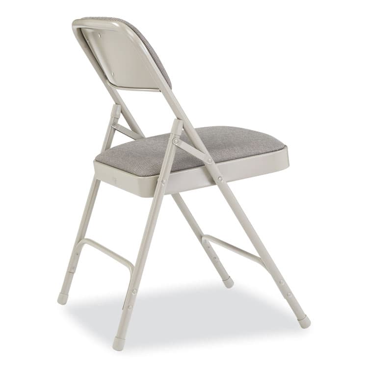NATIONAL PUBLIC SEATING 2200 Series Fabric Dual-Hinge Premium Folding Chair, Supports 500 lb, Greystone Seat, Greystone Back, Gray Base, 4/Carton (NPS2202) thumbnail 4