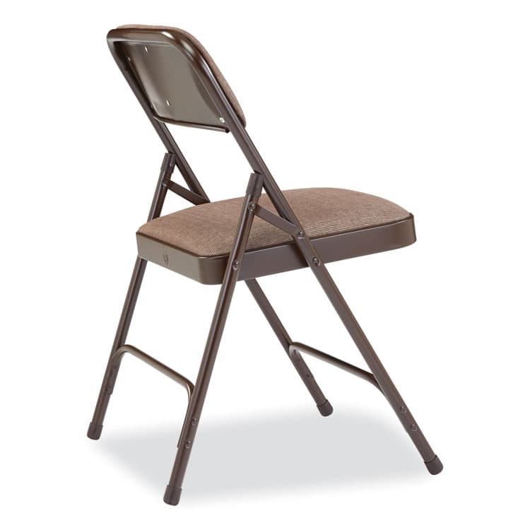 NATIONAL PUBLIC SEATING 2200 Series Fabric Dual-Hinge Premium Folding Chair, Supports Up to 500 lb, Walnut Seat, Walnut Back, Brown Base, 4/Carton (NPS2207) thumbnail 4