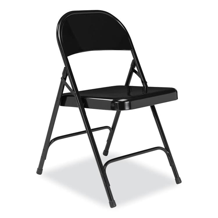 NATIONAL PUBLIC SEATING 50 Series All-Steel Folding Chair, Supports Up to 500 lb, 16.75" Seat Height, Black Seat, Black Back, Black Base, 4/Carton (NPS510) thumbnail 2