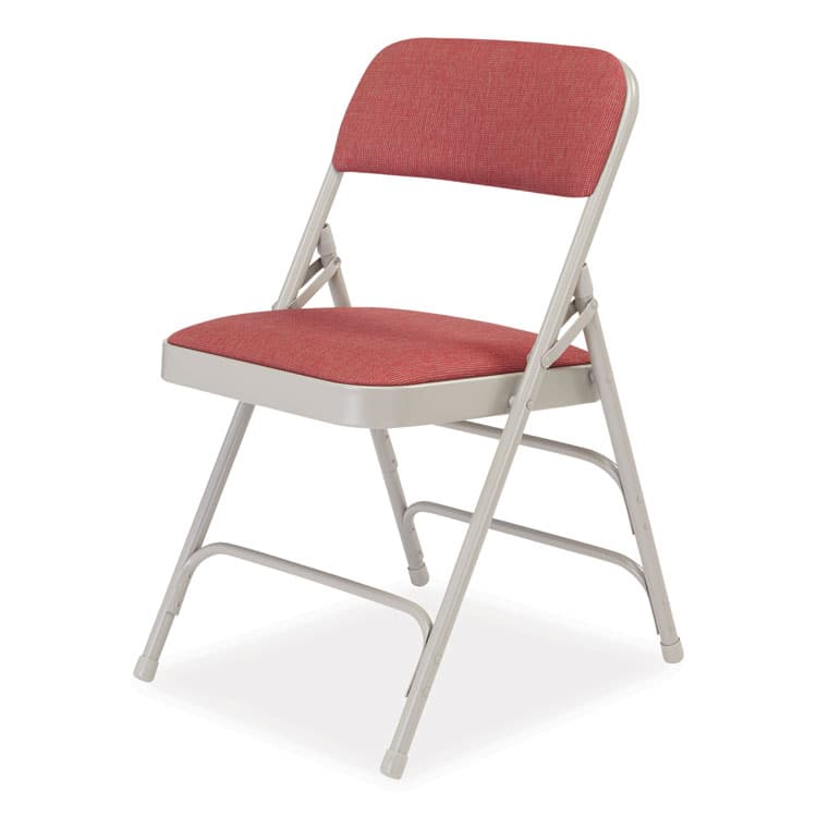 NATIONAL PUBLIC SEATING 2300 Series Fabric Upholstered Tri-Brace Folding Chair, Supports 500 lb, Cabernet Seat, Cabernet Back, Gray Base, 4/Carton (NPS2308) thumbnail 3