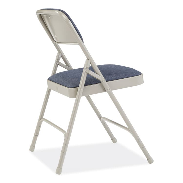 NATIONAL PUBLIC SEATING 2200 Series Fabric Dual-Hinge Premium Folding Chair, Supports Up to 500 lb, Blue Seat, Blue Back, Gray Base, 4/Carton (NPS2205) thumbnail 4