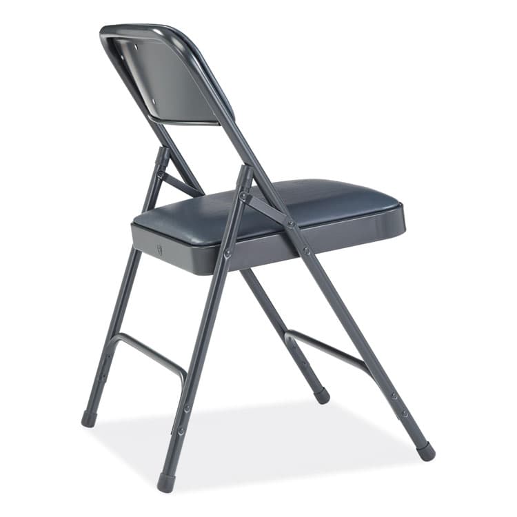 NATIONAL PUBLIC SEATING 1200 Series Vinyl Dual-Hinge Folding Chair, Supports Up to 500 lb, 17.75" Seat Height, Dark Midnight Blue, 4/Carton (NPS1204) thumbnail 4
