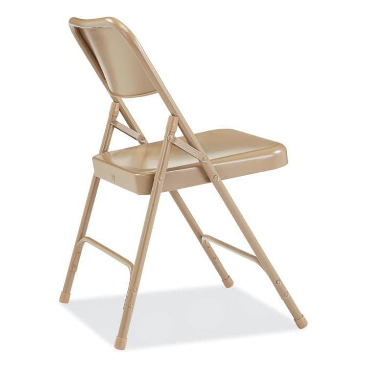 NATIONAL PUBLIC SEATING 200 Series Premium All-Steel Double Hinge Folding Chair, Supports Up to 500 lb, 17.25" Seat Height, Beige, 4/Carton (NPS201) thumbnail 4