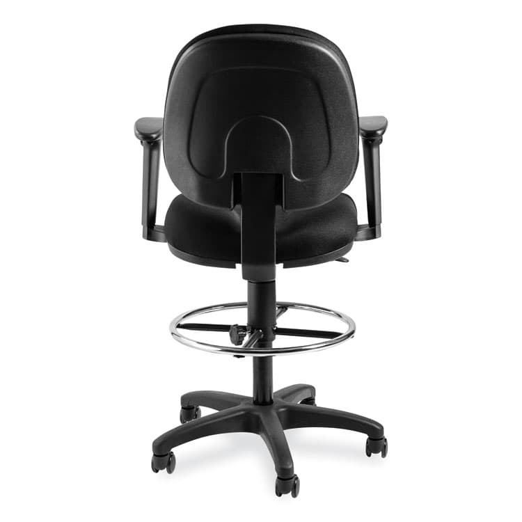 NATIONAL PUBLIC SEATING Comfort Task Stool with Arms, Supports Up to 300 lb, 25.5" to 35.5" Seat Height, Black Seat, Black Back, Black Base (NPSCTSA) thumbnail 4