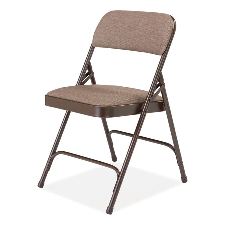 NATIONAL PUBLIC SEATING 2200 Series Fabric Dual-Hinge Premium Folding Chair, Supports Up to 500 lb, Walnut Seat, Walnut Back, Brown Base, 4/Carton (NPS2207) thumbnail 3
