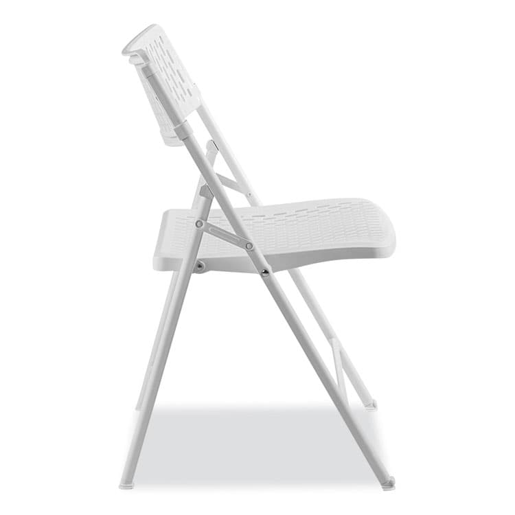 NATIONAL PUBLIC SEATING AirFlex Series Premium Poly Folding Chair, Supports Up to 1,000 lb, 17.25" Seat Height, White Seat/Back/Base, 4/Carton (NPS1421) thumbnail 4