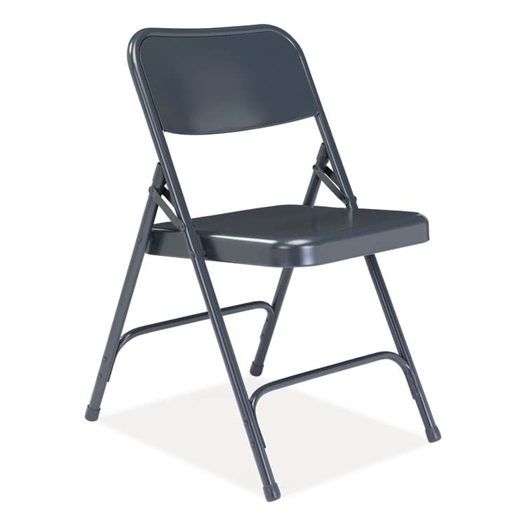 NATIONAL PUBLIC SEATING 200 Series Premium All-Steel Double Hinge Folding Chair, Supports Up to 500 lb, 17.25" Seat Height, Blue, 4/Carton (NPS204) thumbnail 2