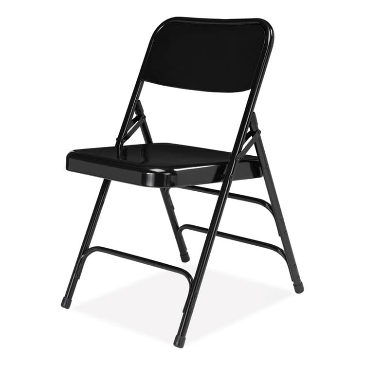 NATIONAL PUBLIC SEATING 300 Series Deluxe All-Steel Triple Brace Folding Chair, Supports Up to 480 lb, 17.25" Seat Height, Black, 4/Carton (NPS310) thumbnail 3