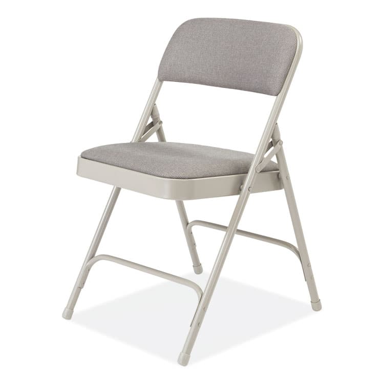 NATIONAL PUBLIC SEATING 2200 Series Fabric Dual-Hinge Premium Folding Chair, Supports 500 lb, Greystone Seat, Greystone Back, Gray Base, 4/Carton (NPS2202) thumbnail 3
