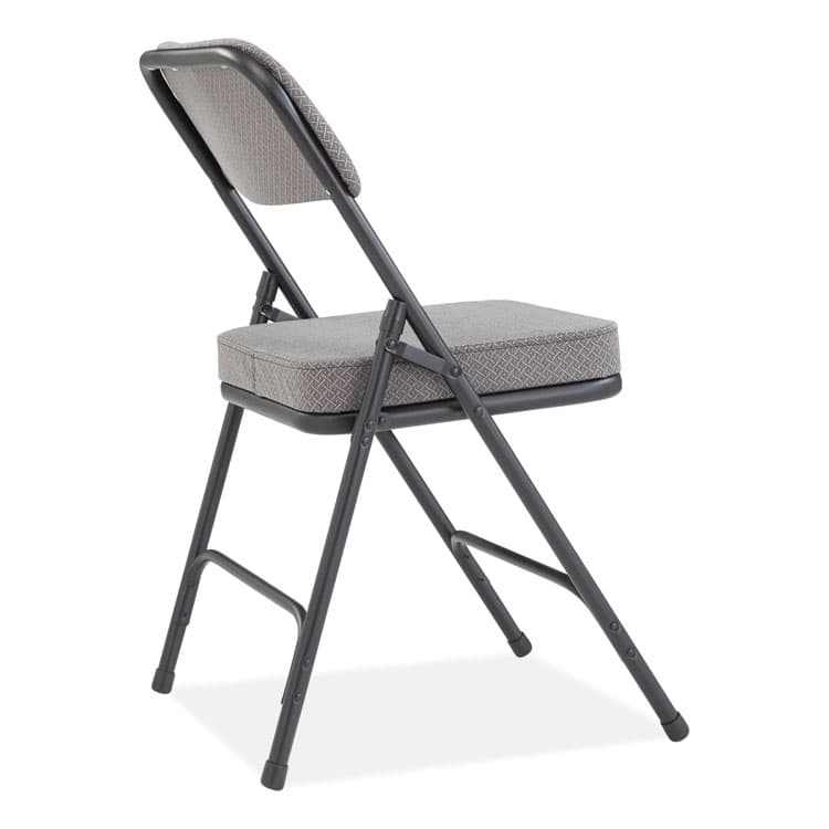 NATIONAL PUBLIC SEATING 3200 Series Fabric Dual-Hinge Folding Chair, Supports Up to 300 lb, Charcoal Seat, Charocoal Back, Black Base, 2/Carton (NPS3212) thumbnail 4