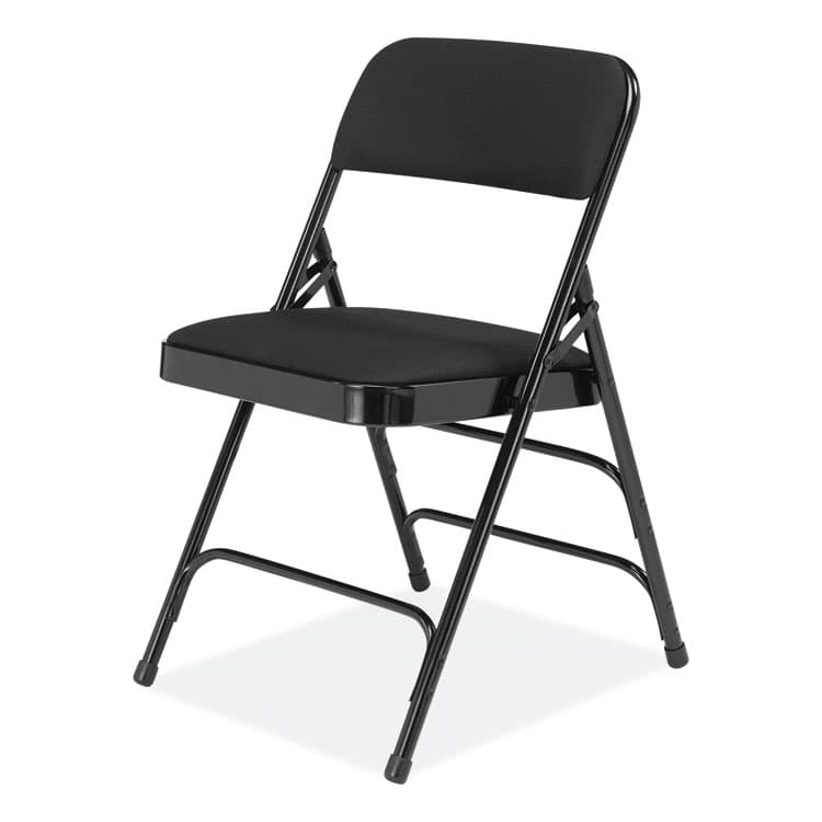 NATIONAL PUBLIC SEATING 2300 Series Fabric Upholstered Triple Brace Premium Folding Chair, Supports Up to 500 lb, Midnight Black, 4/Carton (NPS2310) thumbnail 3