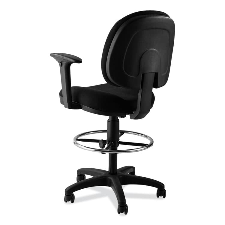 NATIONAL PUBLIC SEATING Comfort Task Stool with Arms, Supports Up to 300 lb, 25.5" to 35.5" Seat Height, Black Seat, Black Back, Black Base (NPSCTSA) thumbnail 3