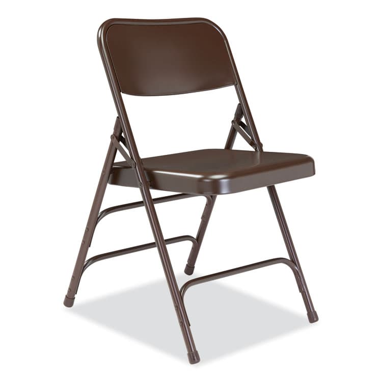 NATIONAL PUBLIC SEATING 300 Series Deluxe All-Steel Triple Brace Folding Chair, Supports Up to 480 lb, 17.25" Seat Height, Brown, 4/Carton (NPS303) thumbnail 2
