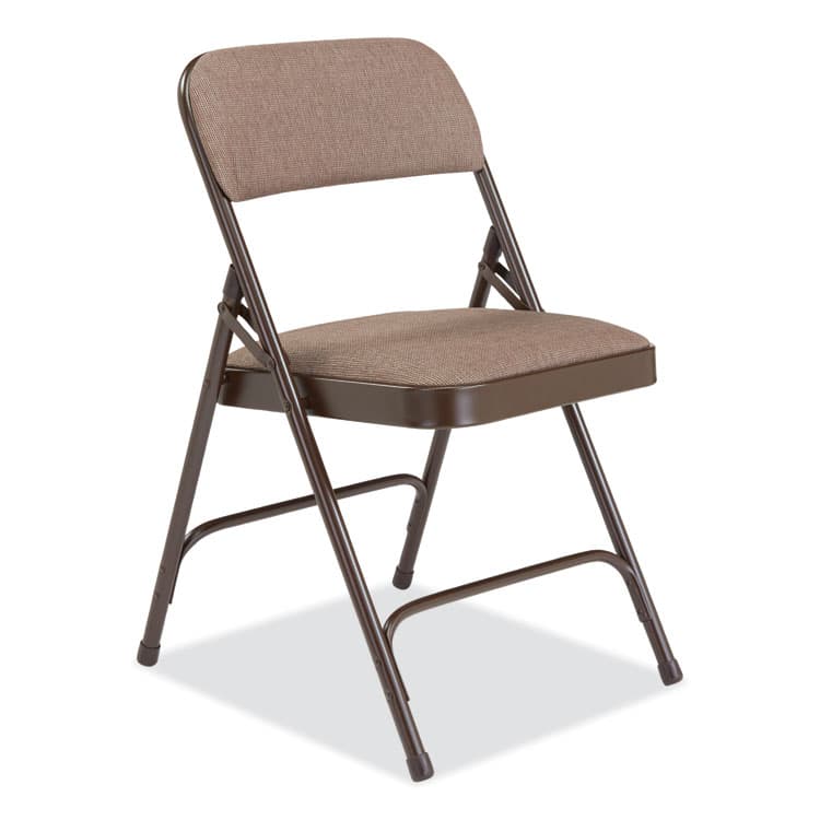 NATIONAL PUBLIC SEATING 2200 Series Fabric Dual-Hinge Premium Folding Chair, Supports Up to 500 lb, Walnut Seat, Walnut Back, Brown Base, 4/Carton (NPS2207) thumbnail 2