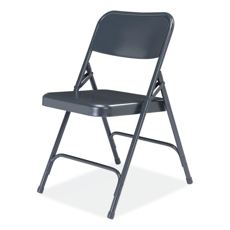 NATIONAL PUBLIC SEATING 200 Series Premium All-Steel Double Hinge Folding Chair, Supports Up to 500 lb, 17.25" Seat Height, Blue, 4/Carton (NPS204) thumbnail 3