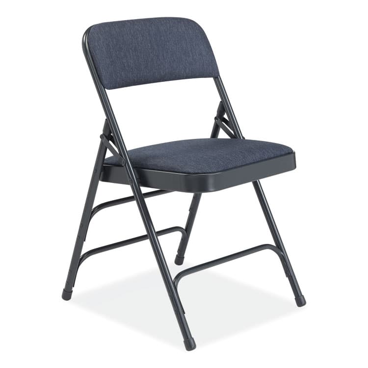 NATIONAL PUBLIC SEATING 2300 Series Deluxe Fabric Upholstered Triple Brace Folding Chair, Supports Up to 500 lb, Imperial Blue, 4/Carton (NPS2304) thumbnail 2