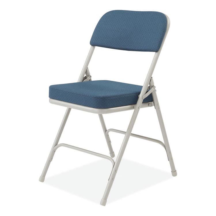 NATIONAL PUBLIC SEATING 3200 Series Fabric Dual-Hinge Folding Chair, Supports Up to 300 lb, Regal Blue Seat, Regal Blue Back, Gray Base, 2/Carton (NPS3215) thumbnail 3