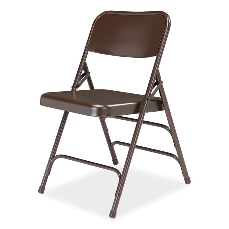 NATIONAL PUBLIC SEATING 300 Series Deluxe All-Steel Triple Brace Folding Chair, Supports Up to 480 lb, 17.25" Seat Height, Brown, 4/Carton (NPS303) thumbnail 3