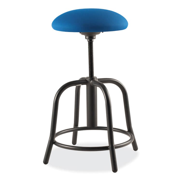 NATIONAL PUBLIC SEATING 6800 Series Height Adjustable Fabric Padded Seat Stool, Support 300 lb, 18" to 25" Seat Height, Cobalt Blue Seat/Black Base (NPS6825S10) thumbnail 2