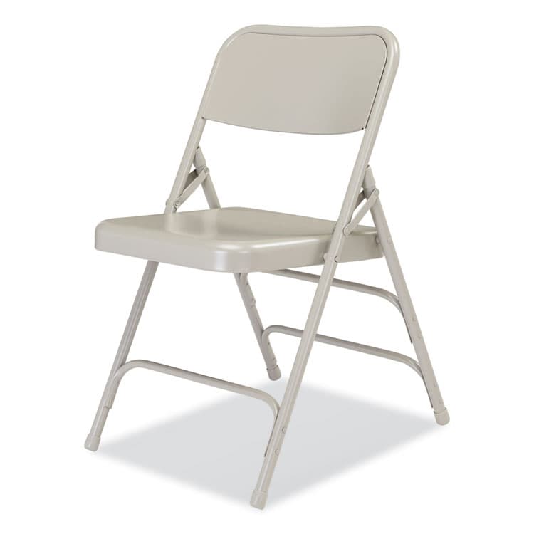 NATIONAL PUBLIC SEATING 300 Series Deluxe All-Steel Triple Brace Folding Chair, Supports Up to 480 lb, 17.25" Seat Height, Gray, 4/Carton (NPS302) thumbnail 3
