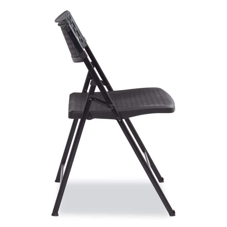 NATIONAL PUBLIC SEATING AirFlex Series Premium Poly Folding Chair, Supports Up to 1,000 lb, 17.25" Seat Height, Black, 4/Carton (NPS1410) thumbnail 4