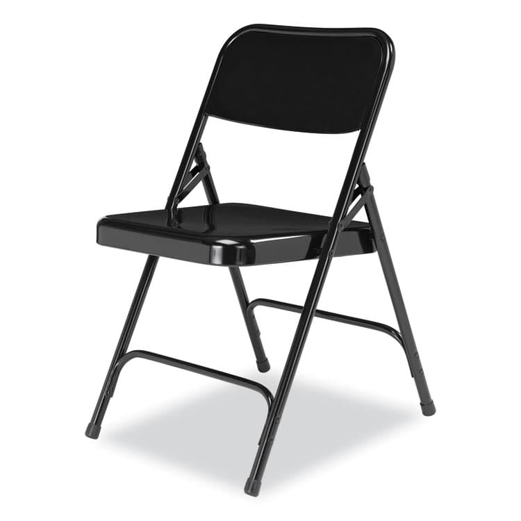 NATIONAL PUBLIC SEATING 200 Series Premium All-Steel Double Hinge Folding Chair, Supports Up to 500 lb, 17.25" Seat Height, Black, 4/Carton (NPS210) thumbnail 3