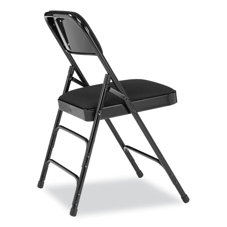 NATIONAL PUBLIC SEATING 2300 Series Fabric Upholstered Triple Brace Premium Folding Chair, Supports Up to 500 lb, Midnight Black, 4/Carton (NPS2310) thumbnail 4