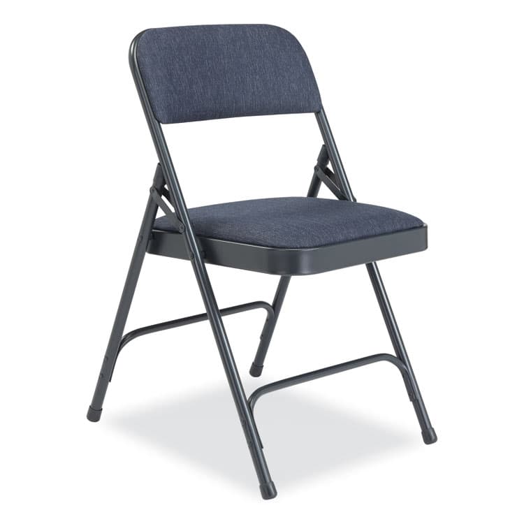 NATIONAL PUBLIC SEATING 2200 Series Fabric Dual-Hinge Folding Chair, Supports 500 lb, Royal Blue Sea, Royal Blue Back, Charcoal-Blue Base, 4/Carton (NPS2204) thumbnail 2
