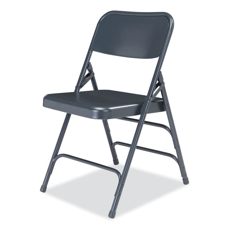 NATIONAL PUBLIC SEATING 300 Series Deluxe All-Steel Triple Brace Folding Chair, Supports Up to 480 lb, 17.25" Seat Height, Blue, 4/Carton (NPS304) thumbnail 3