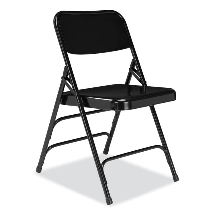 NATIONAL PUBLIC SEATING 300 Series Deluxe All-Steel Triple Brace Folding Chair, Supports Up to 480 lb, 17.25" Seat Height, Black, 4/Carton (NPS310) thumbnail 2
