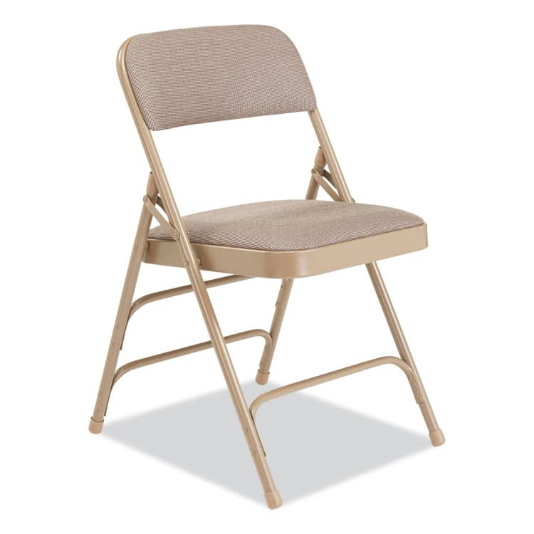 NATIONAL PUBLIC SEATING 2300 Series Fabric Triple Brace Double Hinge Premium Folding Chair, Supports Up to 500 lb, Cafe Beige, 4/Carton (NPS2301) thumbnail 2