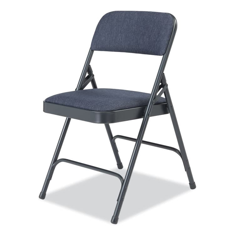 NATIONAL PUBLIC SEATING 2200 Series Fabric Dual-Hinge Folding Chair, Supports 500 lb, Royal Blue Sea, Royal Blue Back, Charcoal-Blue Base, 4/Carton (NPS2204) thumbnail 3