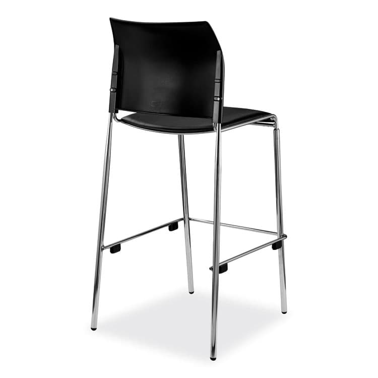 NATIONAL PUBLIC SEATING Cafetorium Bar Height Stool, Padded Seat/Back, Supports Up to 500 lb, 31" Seat Height, Black Seat, Black Back,Chrome Base (NPS8710B1110) thumbnail 2