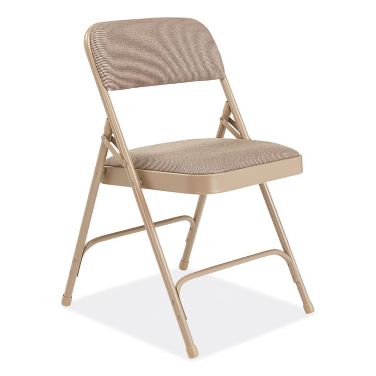 NATIONAL PUBLIC SEATING 2200 Series Deluxe Fabric Upholstered Dual-Hinge Premium Folding Chair, Supports Up to 500 lb, Cafe Beige, 4/Carton (NPS2201) thumbnail 2