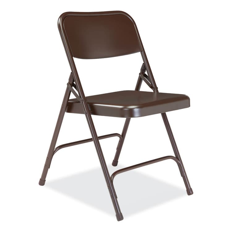 NATIONAL PUBLIC SEATING 200 Series Premium All-Steel Double Hinge Folding Chair, Supports Up to 500 lb, 17.25" Seat Height, Brown, 4/Carton (NPS203) thumbnail 2