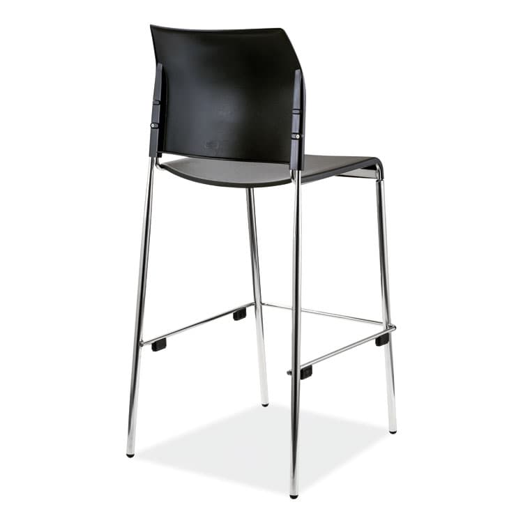 NATIONAL PUBLIC SEATING Cafetorium Bar Height Stool, Supports Up to 500 lb, 31" Seat Height, Black Seat, Black Back, Chrome Base (NPS8810B1110) thumbnail 2