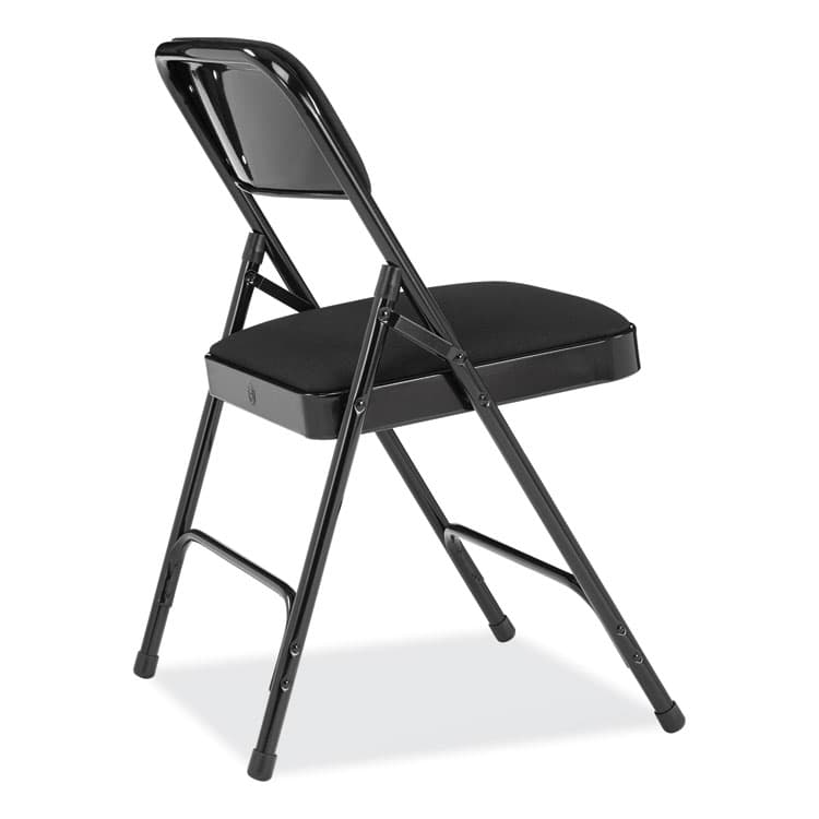 NATIONAL PUBLIC SEATING 2200 Series Fabric Dual-Hinge Folding Chair, Supports 500 lb, Midnight Black Seat/Back, Black Base, 4/Carton (NPS2210) thumbnail 4