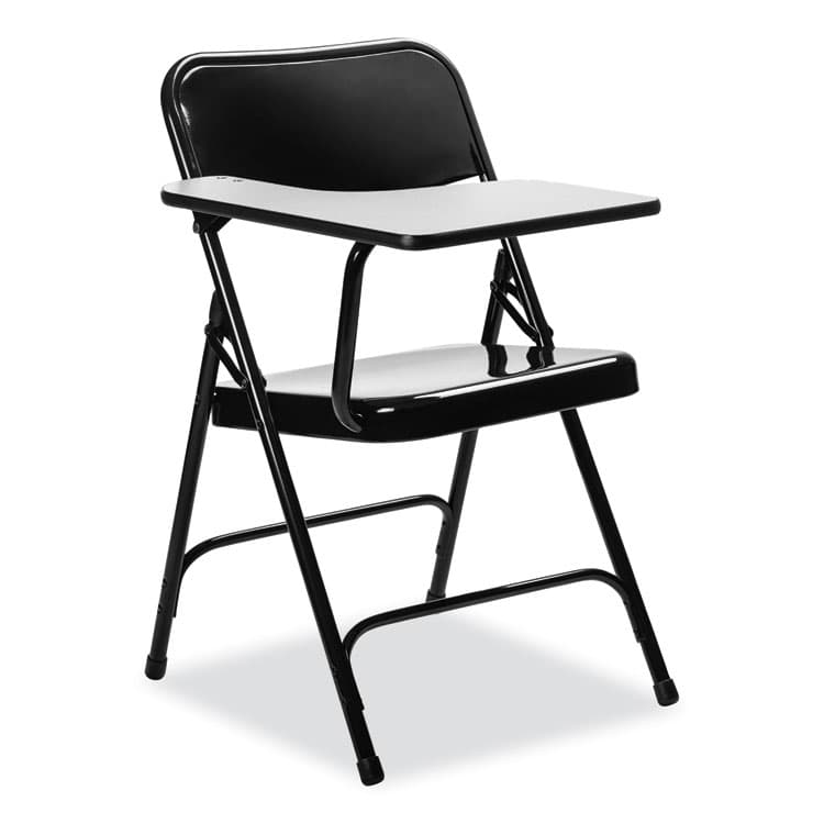 NATIONAL PUBLIC SEATING 5200 Series Right-Side Tablet-Arm Folding Chair, Supports 480 lb, 17.25" Seat Height, Black, 2/Carton (NPS5210R) thumbnail 4