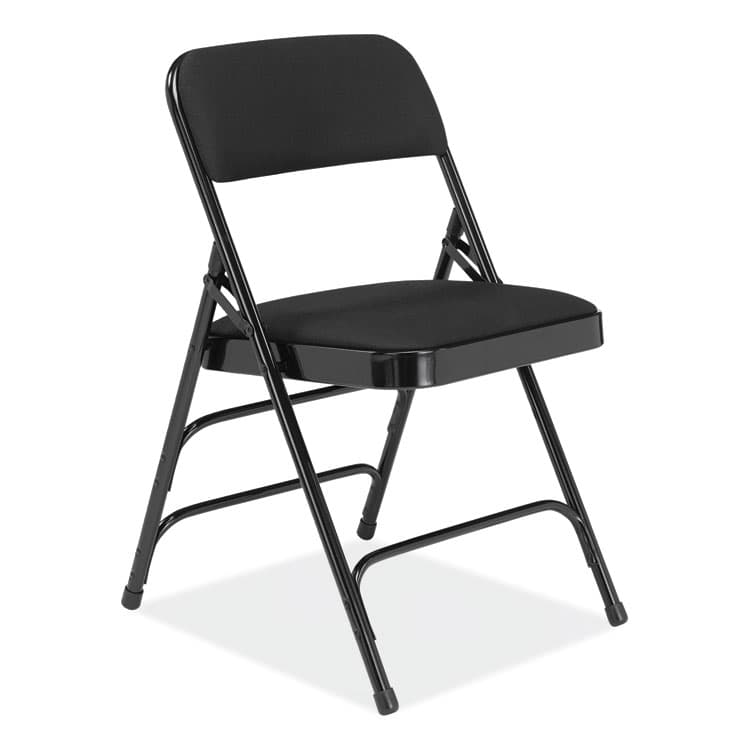 NATIONAL PUBLIC SEATING 2300 Series Fabric Upholstered Triple Brace Premium Folding Chair, Supports Up to 500 lb, Midnight Black, 4/Carton (NPS2310) thumbnail 2