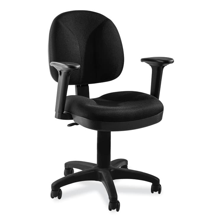 NATIONAL PUBLIC SEATING Comfort Task Chair with Arms, Supports Up to 300 lb, 19" to 23" Seat Height, Black Seat, Black Back, Black Base (NPSCTCA)