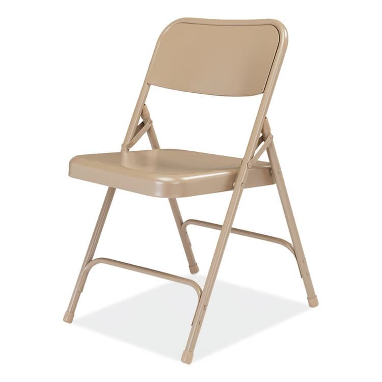 NATIONAL PUBLIC SEATING 200 Series Premium All-Steel Double Hinge Folding Chair, Supports Up to 500 lb, 17.25" Seat Height, Beige, 4/Carton (NPS201) thumbnail 3