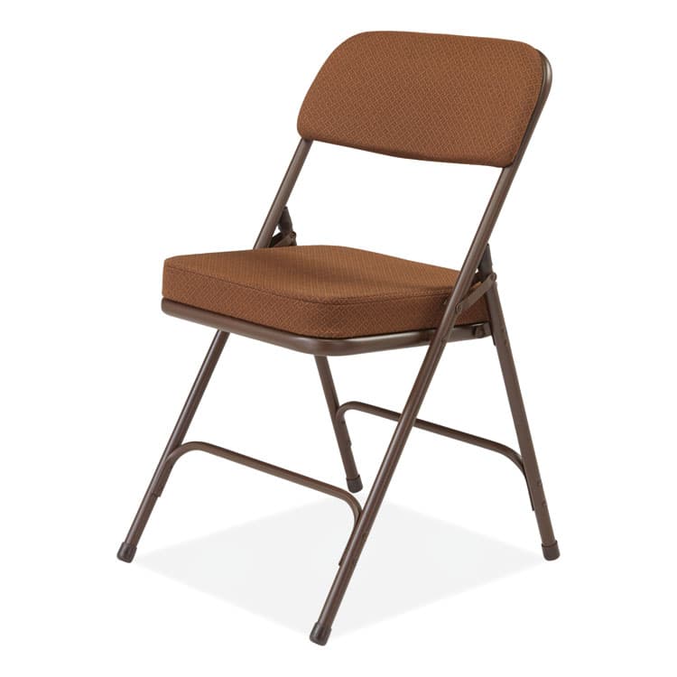 NATIONAL PUBLIC SEATING 3200 Series Premium Fabric Dual-Hinge Folding Chair, Supports Up to 300 lb, Gold Seat, Gold Back, Brown Base, 2/Carton (NPS3219) thumbnail 3