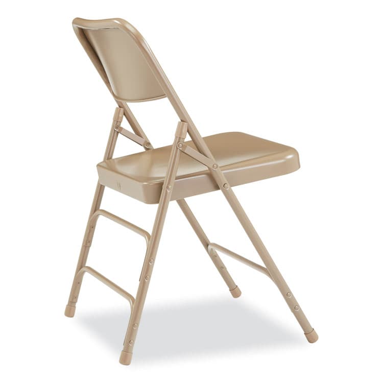 NATIONAL PUBLIC SEATING 300 Series Deluxe All-Steel Triple Brace Folding Chair, Supports Up to 480 lb, 17.25" Seat Height, Beige, 4/Carton (NPS301) thumbnail 4