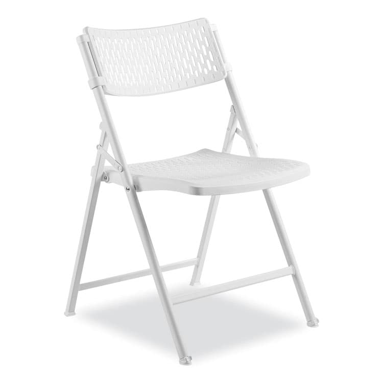 NATIONAL PUBLIC SEATING AirFlex Series Premium Poly Folding Chair, Supports Up to 1,000 lb, 17.25" Seat Height, White Seat/Back/Base, 4/Carton (NPS1421) thumbnail 2