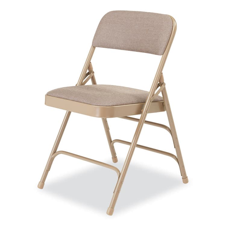 NATIONAL PUBLIC SEATING 2300 Series Fabric Triple Brace Double Hinge Premium Folding Chair, Supports Up to 500 lb, Cafe Beige, 4/Carton (NPS2301) thumbnail 3