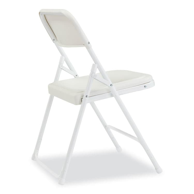 NATIONAL PUBLIC SEATING 800 Series Plastic Folding Chair, Supports Up to 500 lb, 18" Seat Height, Bright White Seat, White Base, 4/Carton (NPS821) thumbnail 4