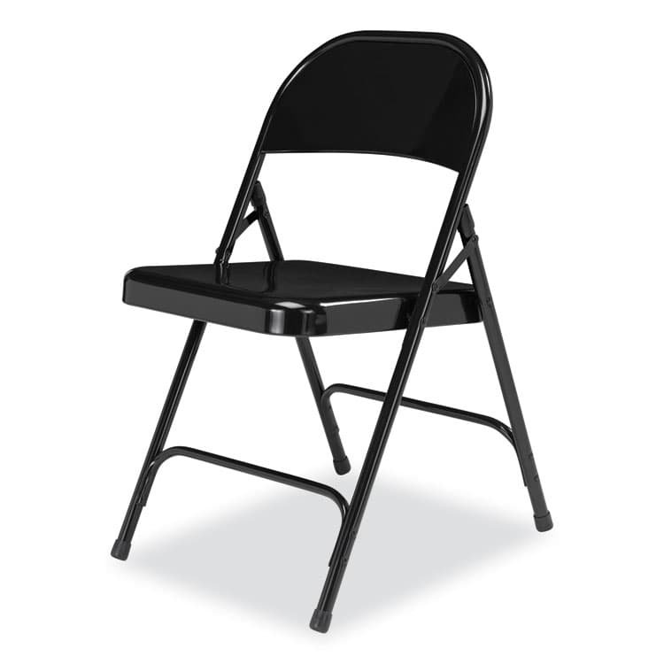 NATIONAL PUBLIC SEATING 50 Series All-Steel Folding Chair, Supports Up to 500 lb, 16.75" Seat Height, Black Seat, Black Back, Black Base, 4/Carton (NPS510) thumbnail 3