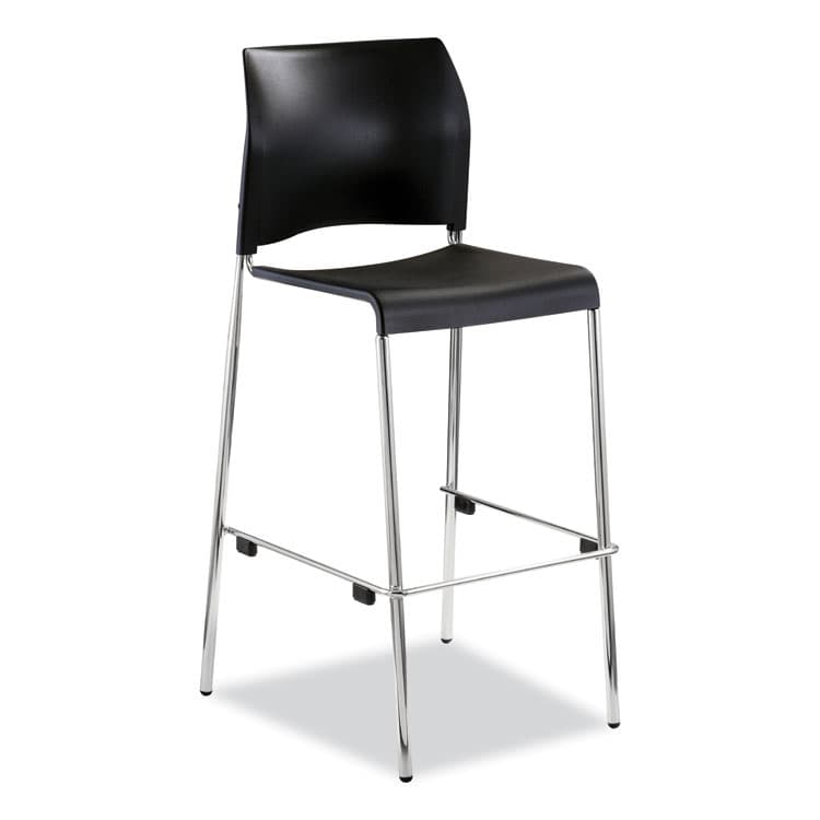 NATIONAL PUBLIC SEATING Cafetorium Bar Height Stool, Supports Up to 500 lb, 31" Seat Height, Black Seat, Black Back, Chrome Base (NPS8810B1110) thumbnail 4